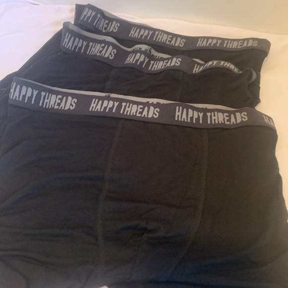 NWOT Happy Threads Boys Size 12/14 Large Bamboo Boxer Briefs Underwear Black - Picture 1 of 4